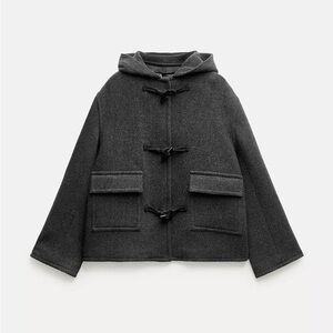 BRAND NEW ZARA ZW COLLECTION MANTECO WOOL BLEND JACKET WITH TOGGLES